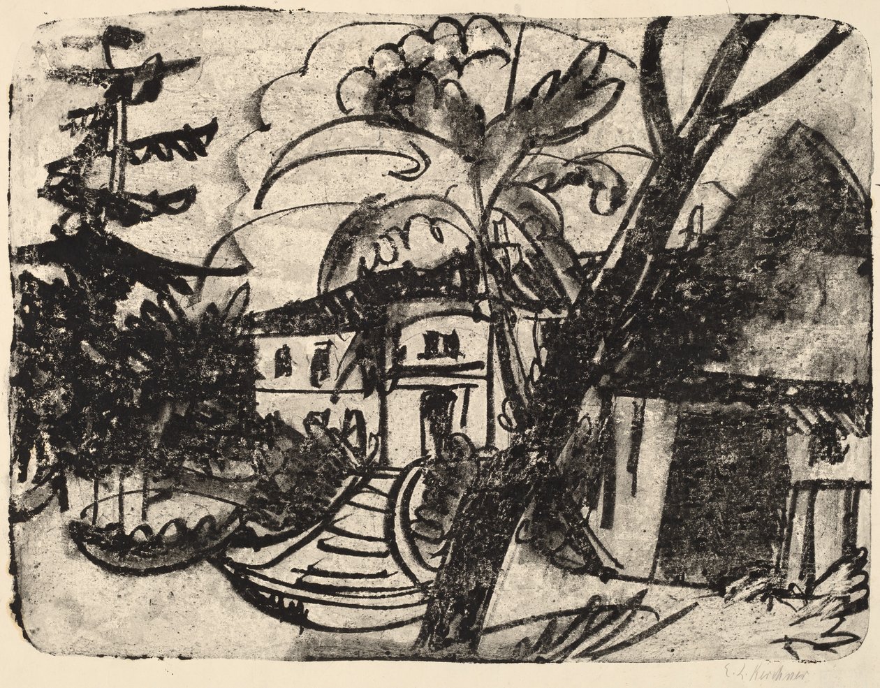 Dánská farma s Manor House, 1912. od Ernst Ludwig Kirchner