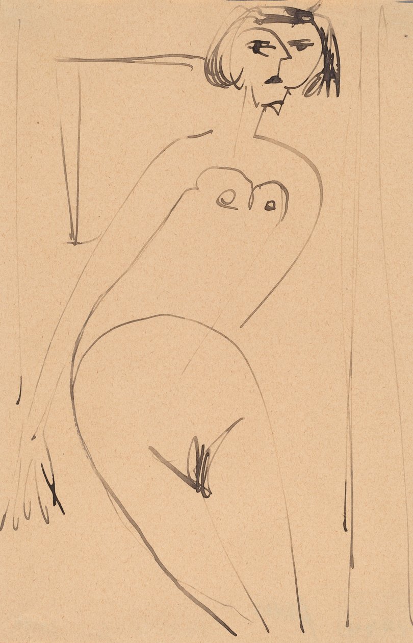 Nahá, začátek 20. století, od Ernst Ludwig Kirchner