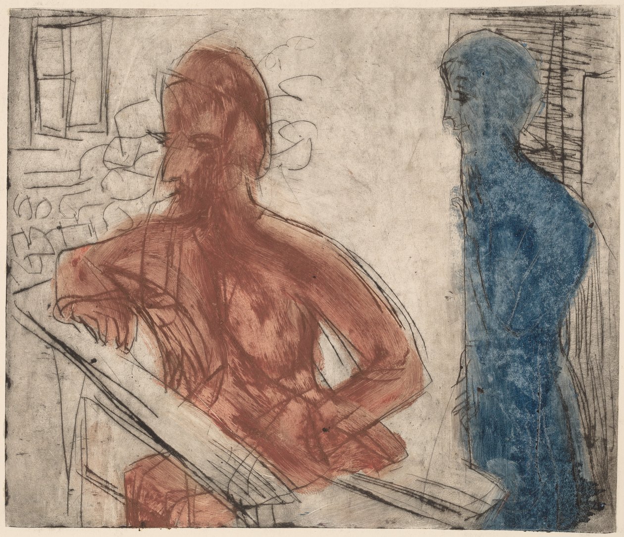 Sedlák a dívka, 1921. od Ernst Ludwig Kirchner