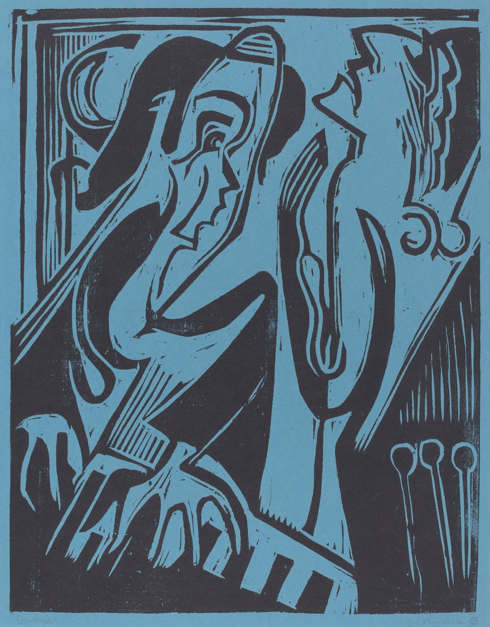 Pianista a zpěvák, 1928. od Ernst Ludwig Kirchner