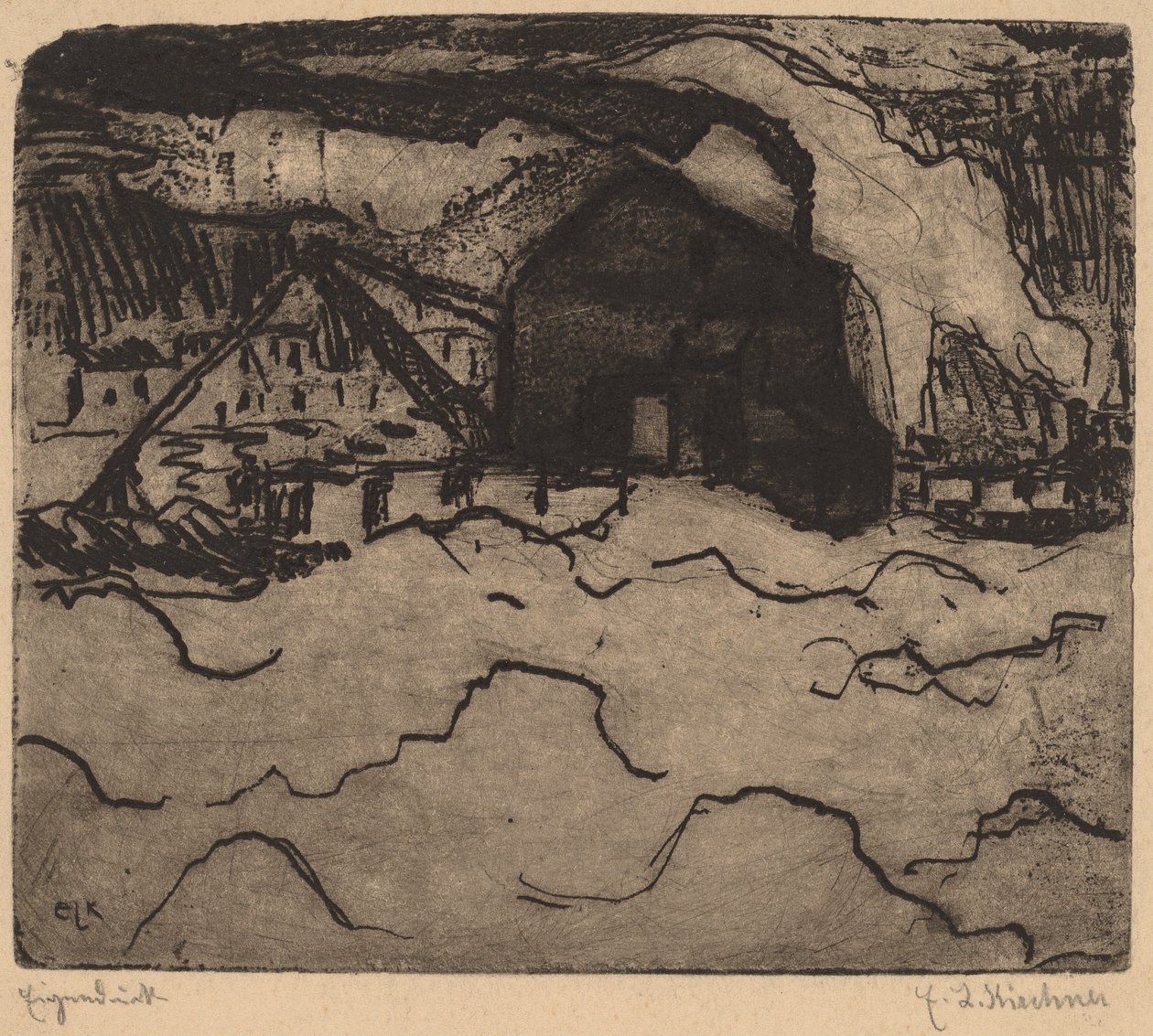 Bagry písku na Labi, 1906. od Ernst Ludwig Kirchner
