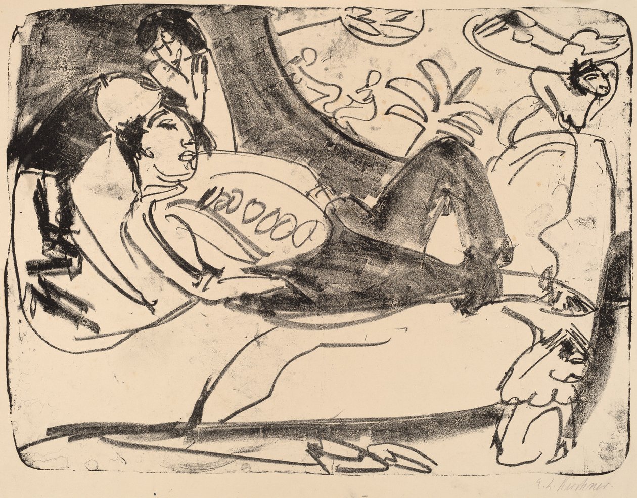 Siesta, 1911-1912. od Ernst Ludwig Kirchner