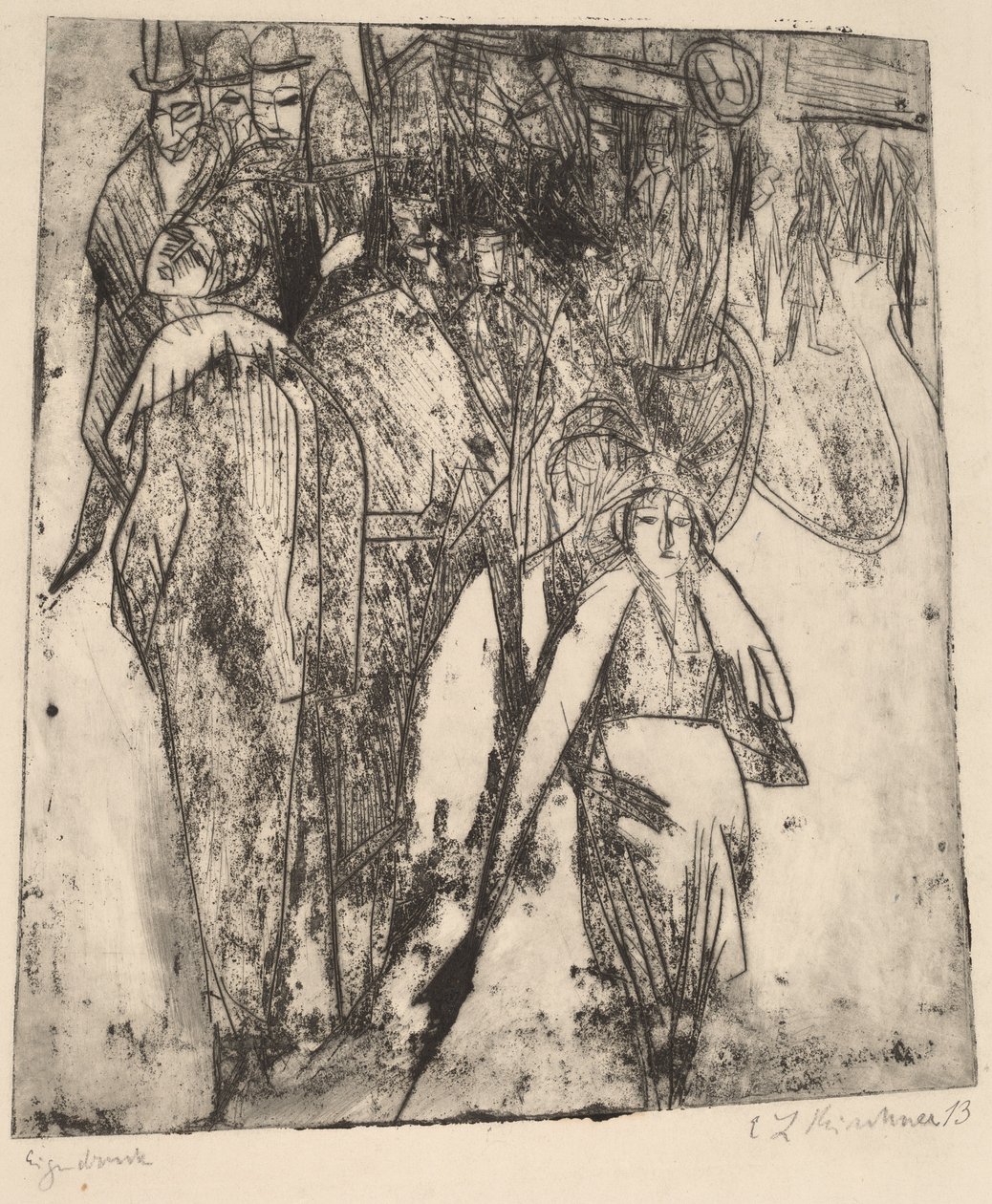 Pouliční scéna s omnibusem, 1914. od Ernst Ludwig Kirchner