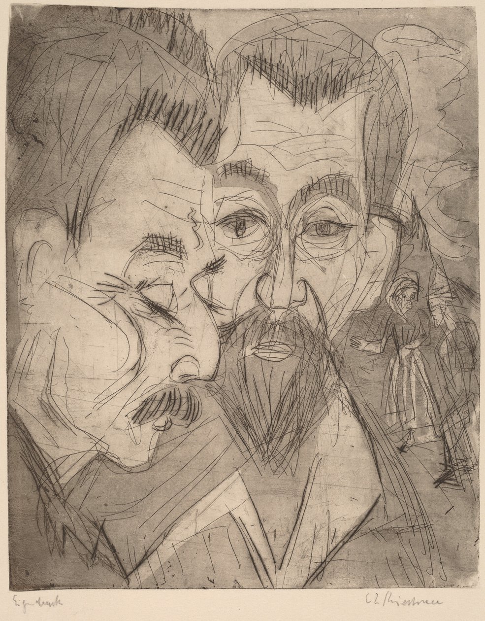 Dvě selské hlavy, 1920. od Ernst Ludwig Kirchner