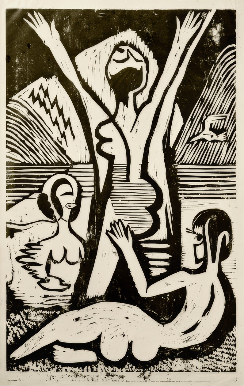 Koupání u jezera od Ernst Ludwig Kirchner