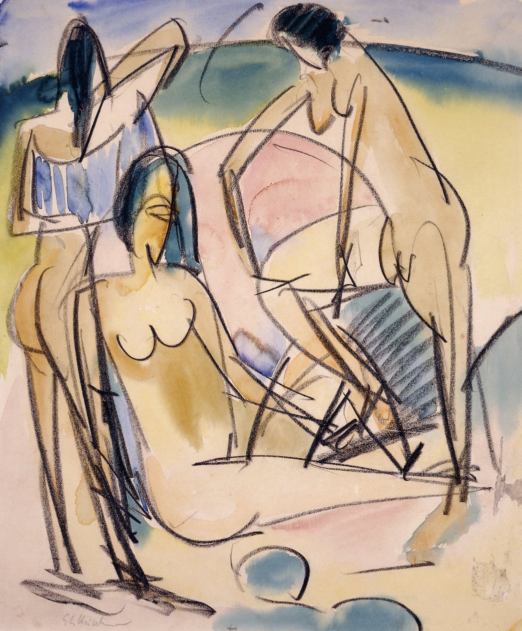 Bathers on the Shore, Fehmarn, od Ernst Ludwig Kirchner