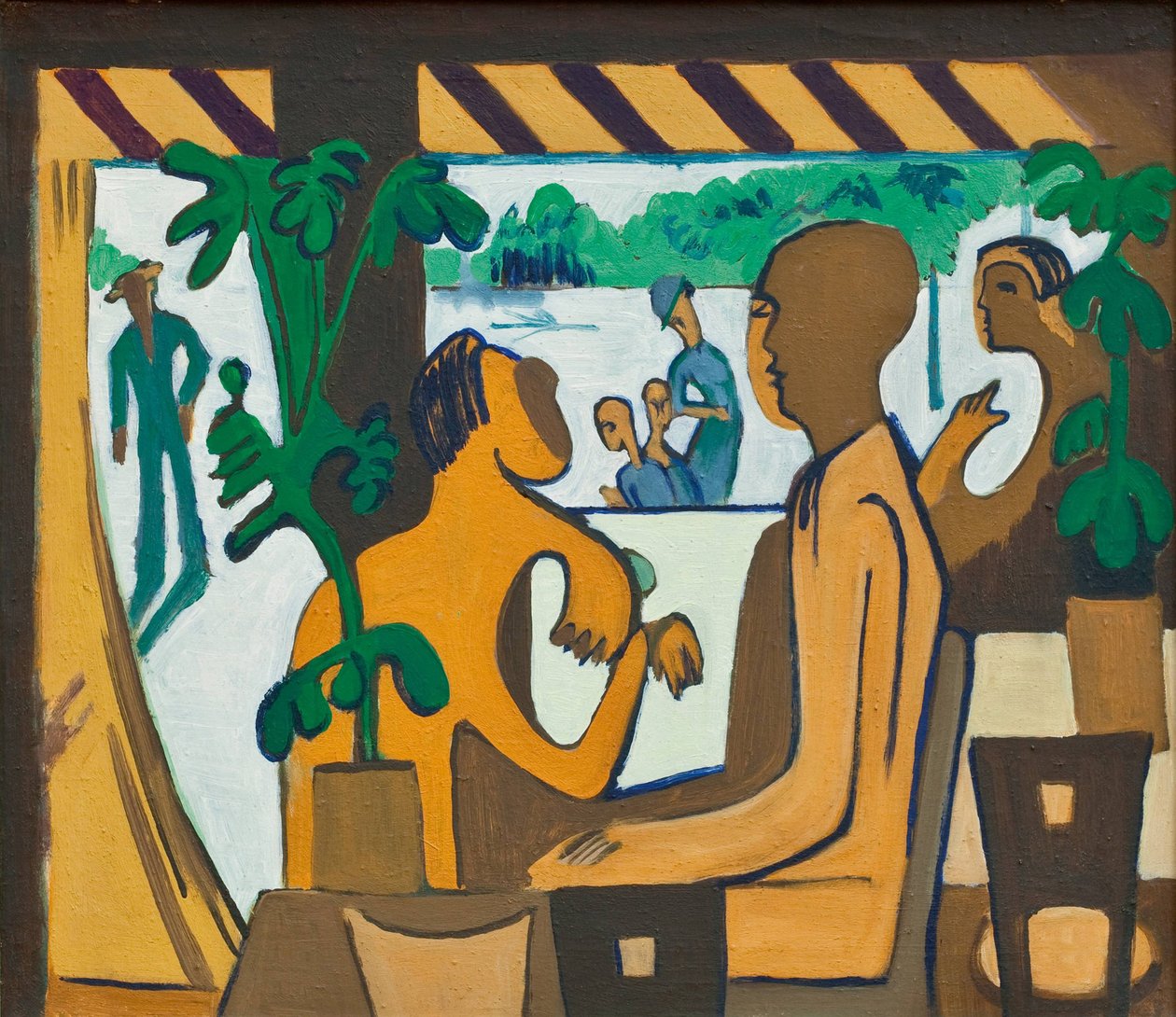 Hnědé postavy v kavárně, 1928-1929 od Ernst Ludwig Kirchner