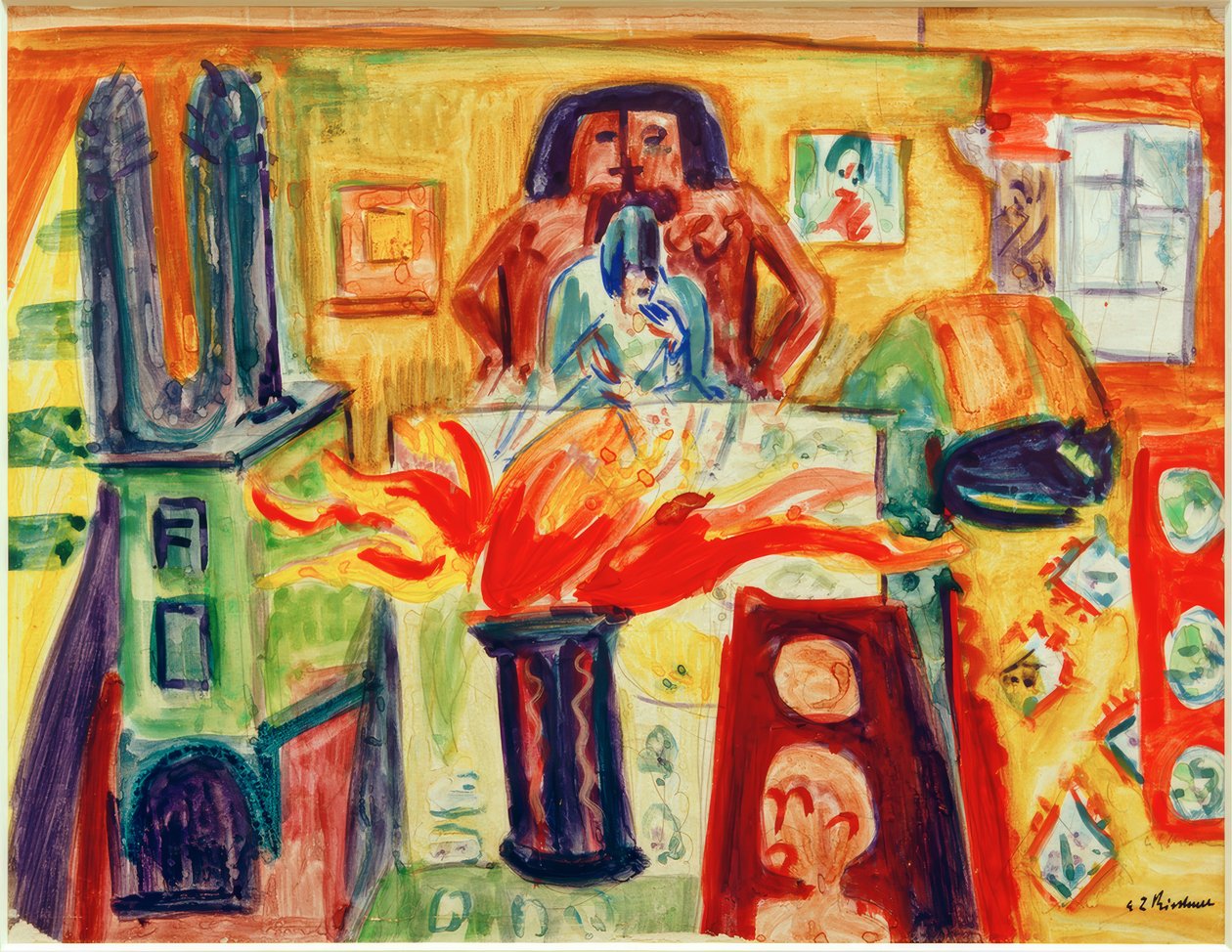 E.L.Kirchner, Interiér s tulipány od Ernst Ludwig Kirchner