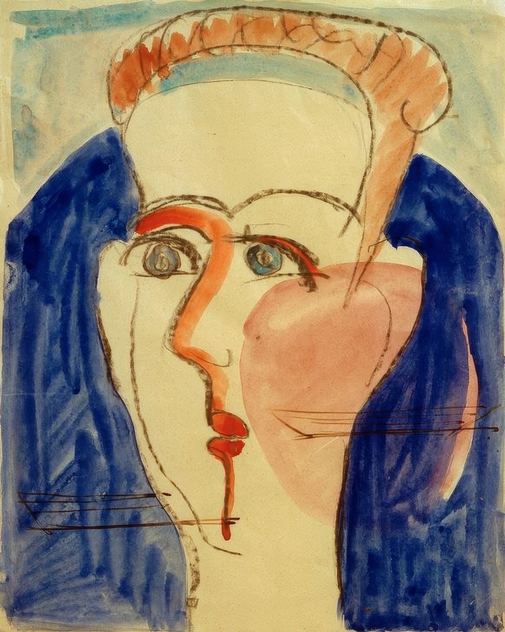 Ženská hlava od Ernst Ludwig Kirchner