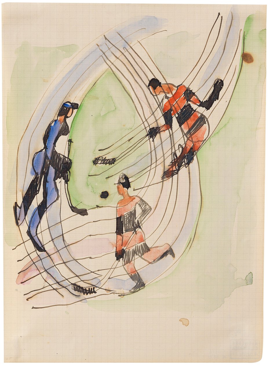 Hokejisté, cca 1934. od Ernst Ludwig Kirchner