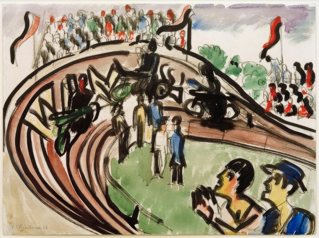 motocyklové závody od Ernst Ludwig Kirchner