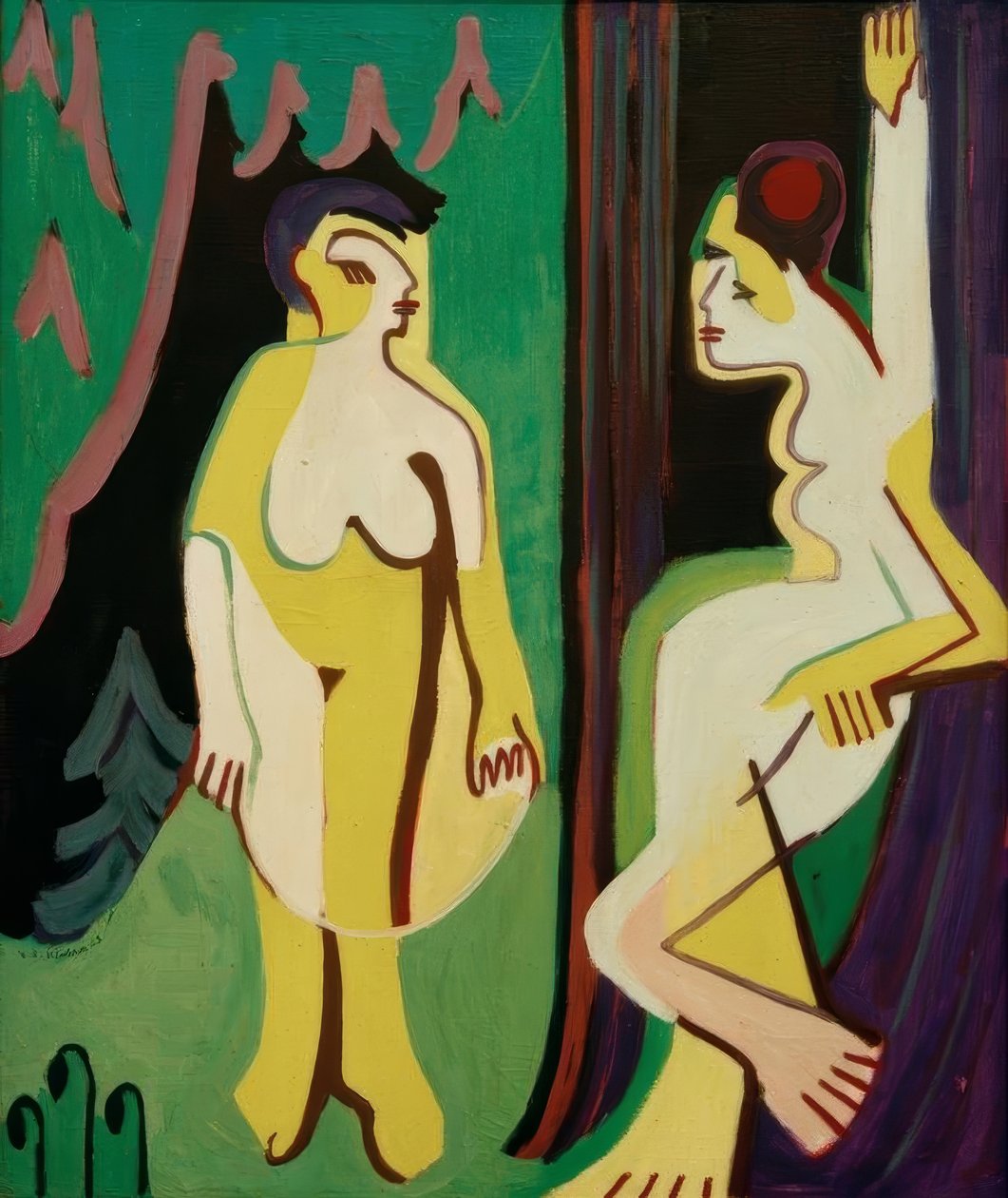 Nahé ženy na lesní louce od Ernst Ludwig Kirchner