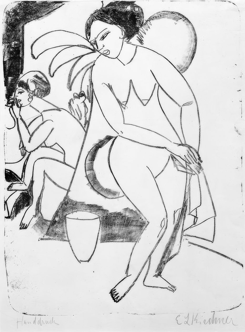 Nahé dívky ve studiu od Ernst Ludwig Kirchner