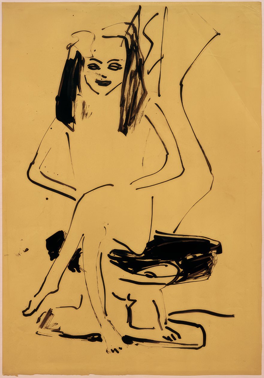 Bez názvu (sedící Marcella) od Ernst Ludwig Kirchner