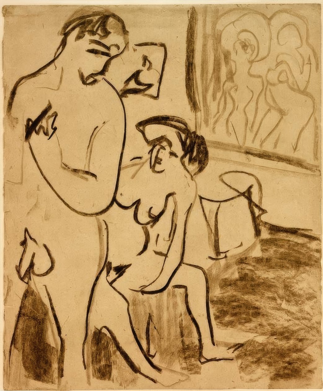 Pár ve studiu od Ernst Ludwig Kirchner