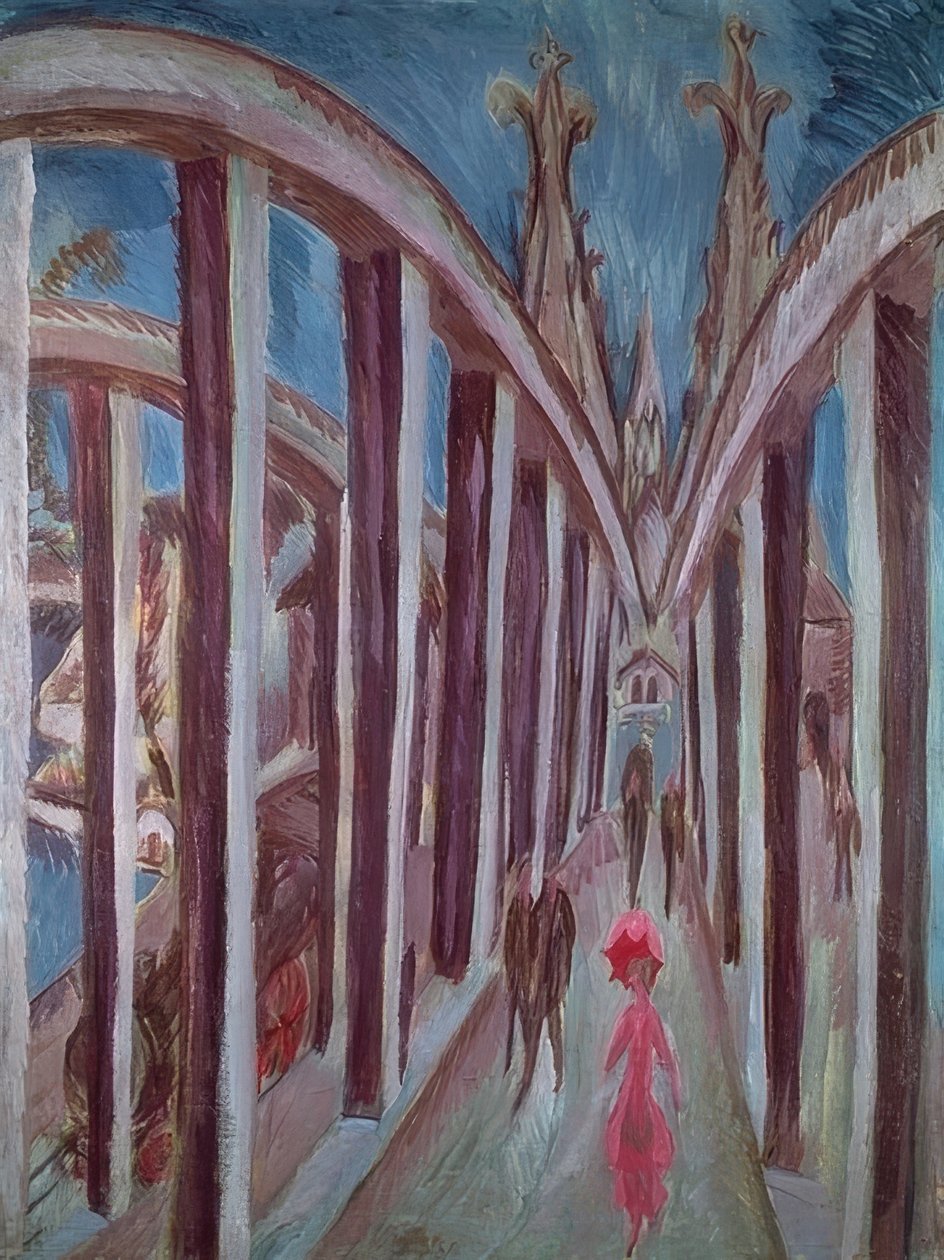 Rýnský most poblíž Kolína nad Rýnem. 1914 od Ernst Ludwig Kirchner
