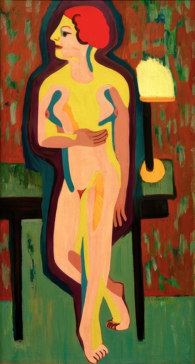 Zrzavá nahá žena od Ernst Ludwig Kirchner