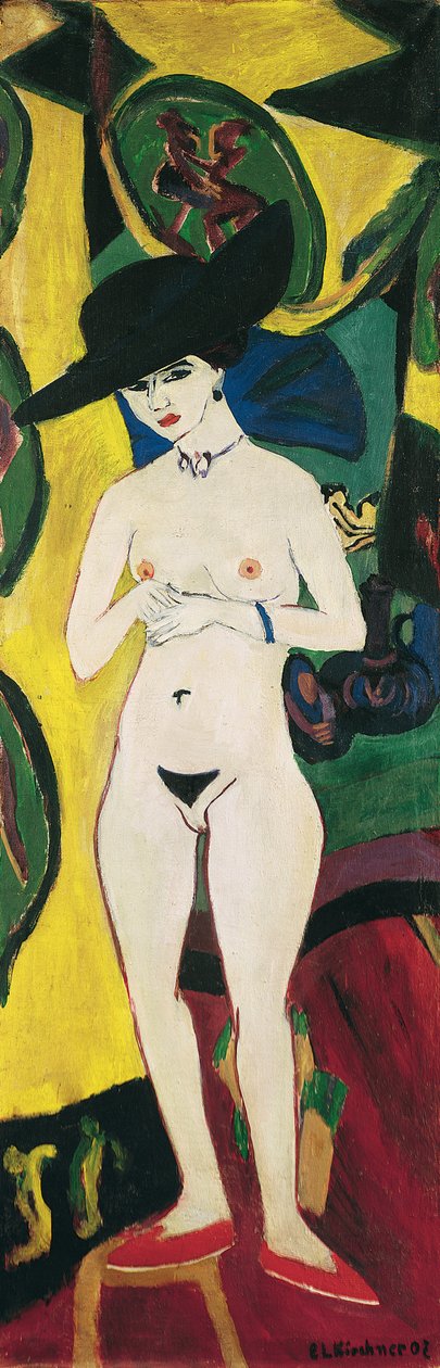 Stojící nahý s kloboukem od Ernst Ludwig Kirchner