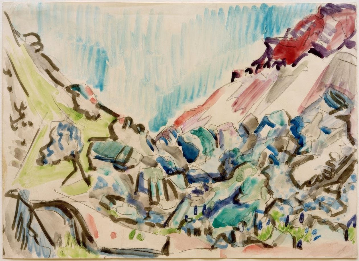 Pohádková sekce v Davosu od Ernst Ludwig Kirchner