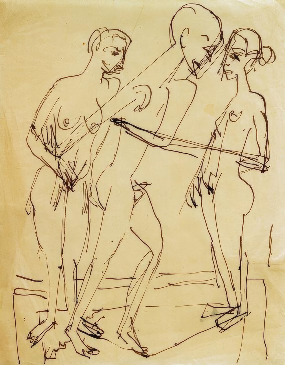 Tanec mezi ženami od Ernst Ludwig Kirchner