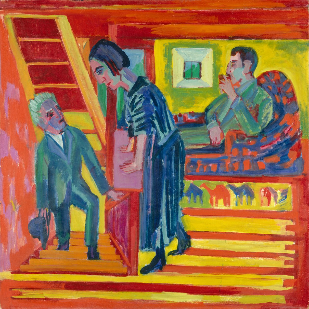 Návštěva - pár a nováček od Ernst Ludwig Kirchner