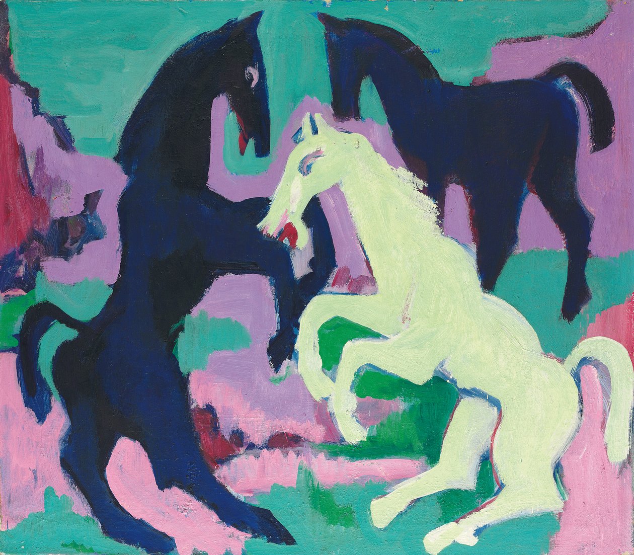 Tři koně; Tři koně, kolem roku 1923 od Ernst Ludwig Kirchner