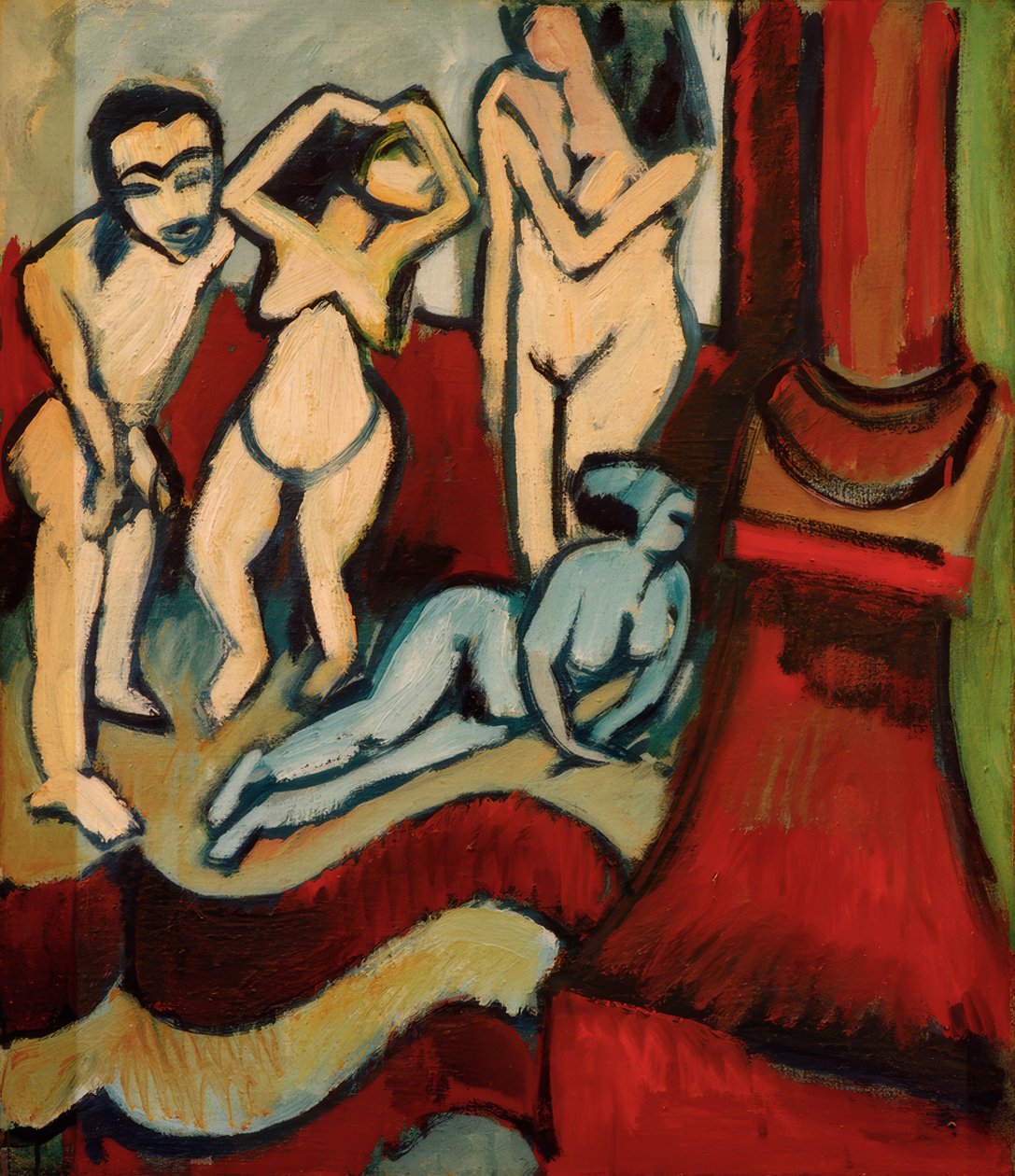 Čtyři dřevěné sochy od Ernst Ludwig Kirchner