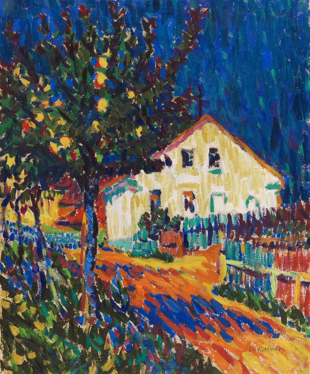 Vesnická ulice s jabloněmi, 1907. od Ernst Ludwig Kirchner