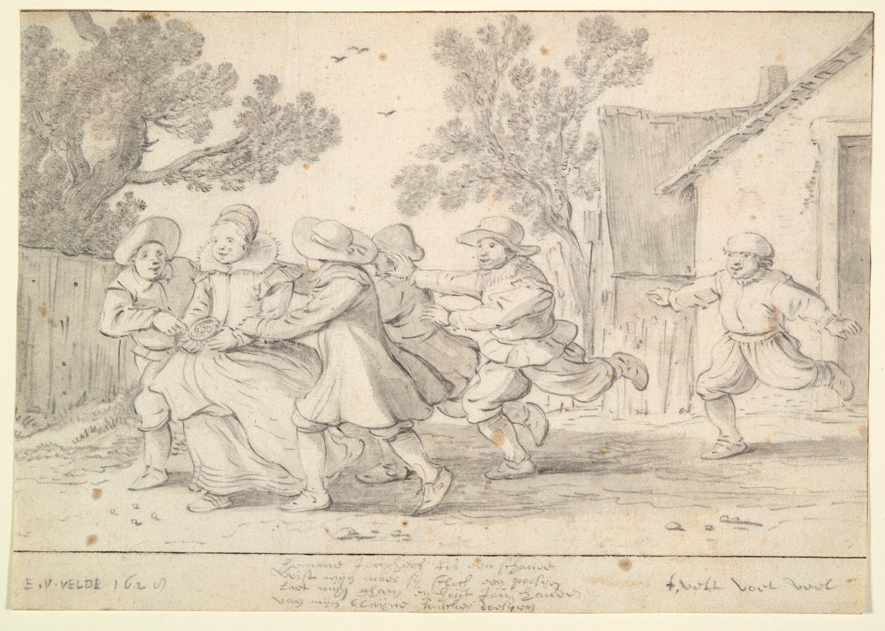 Chlapci honí dívku od Esaias van de Velde