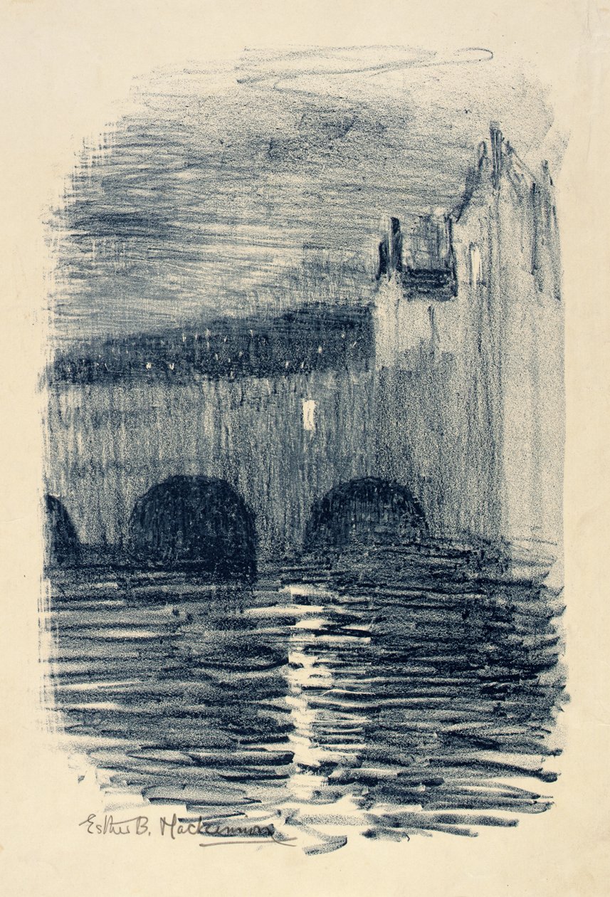 Pulteney Bridge, Bath - soumrak od Esther Blaikie MacKinnon
