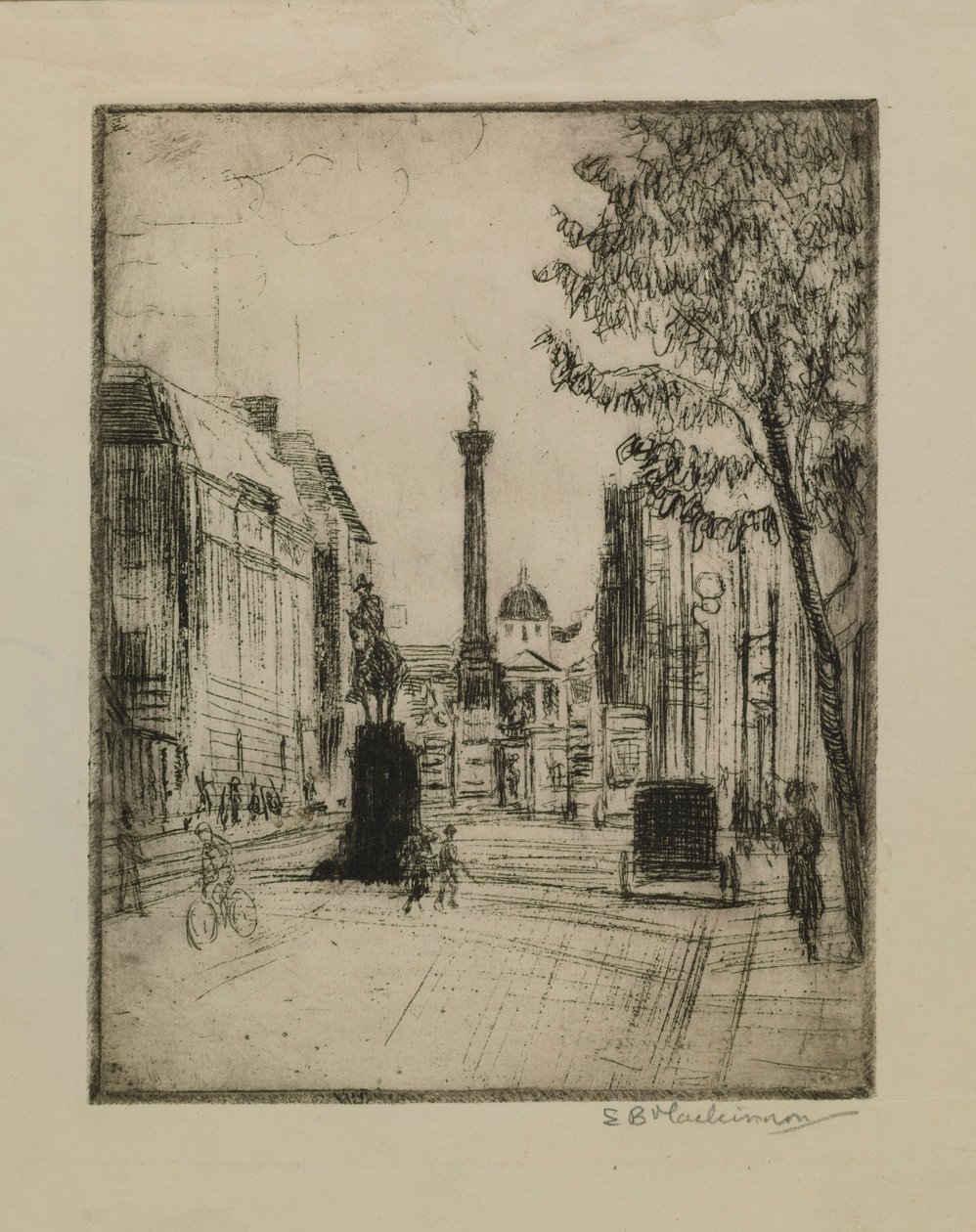 Pohled na Trafalgarské náměstí od Esther Blaikie MacKinnon