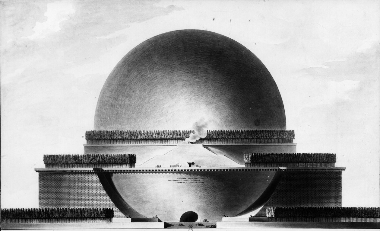 Cenotaph v Newtonu - E.L. Boullée. od Etienne Louis Boullee