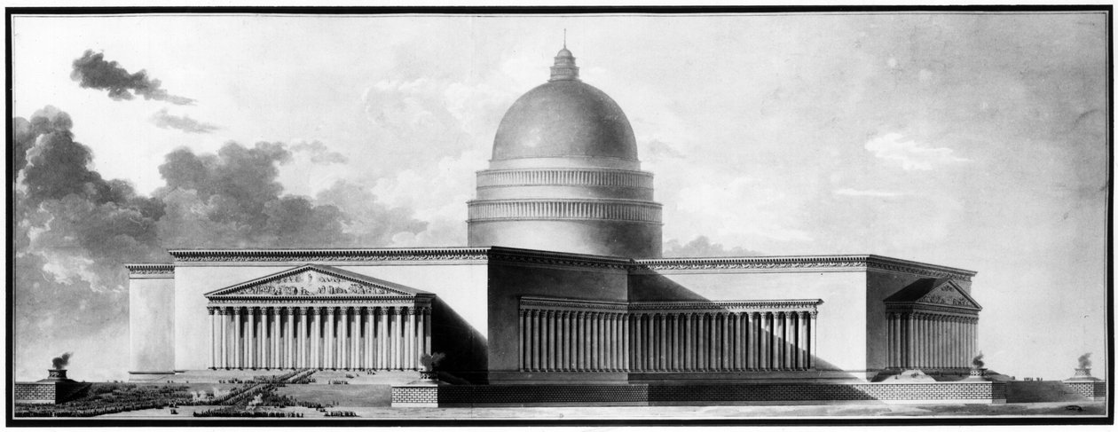 Metropole, fasády - E.L. Boullee. od Etienne Louis Boullee