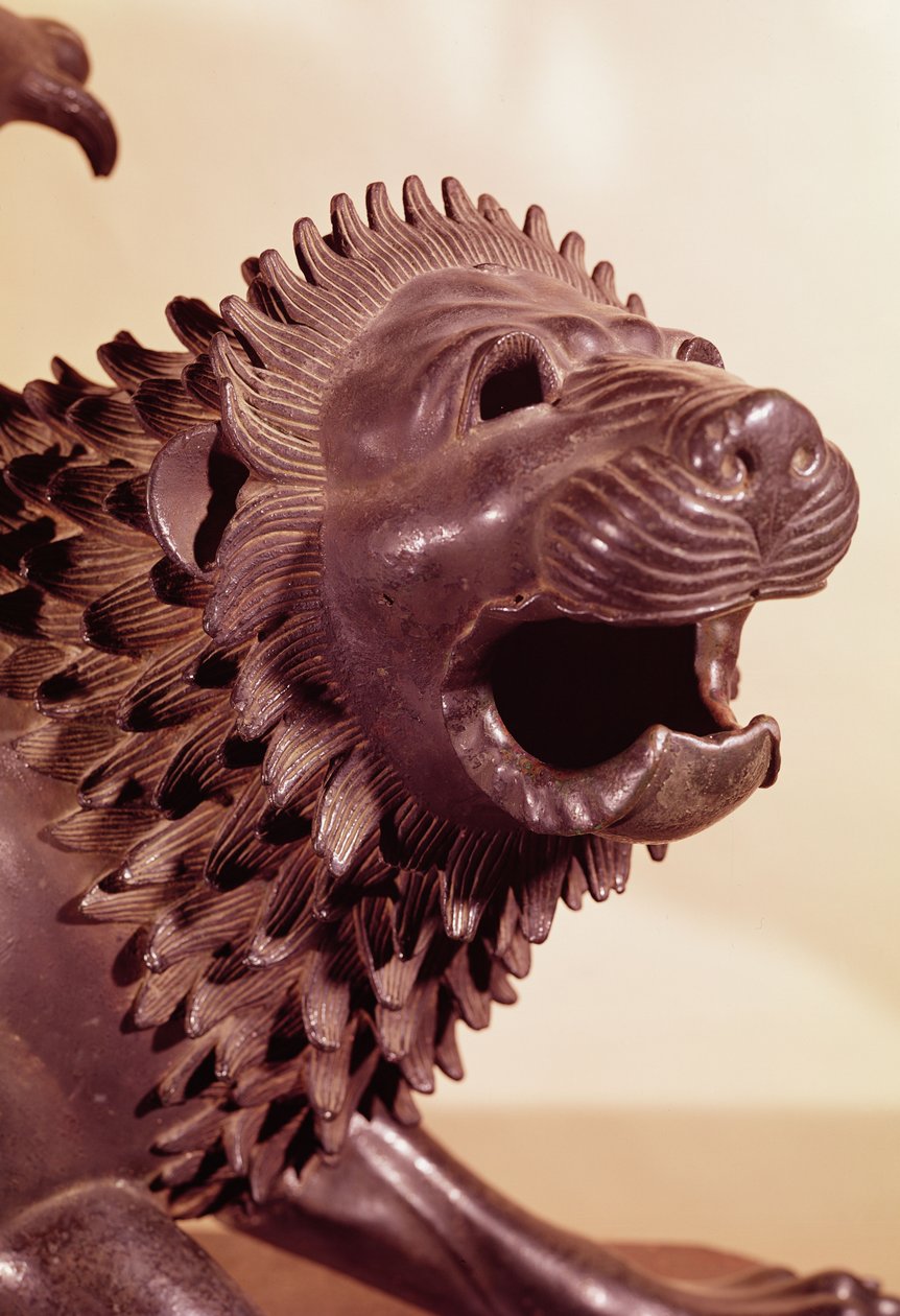 Chimera, detail hlavy bronz od Etruscan