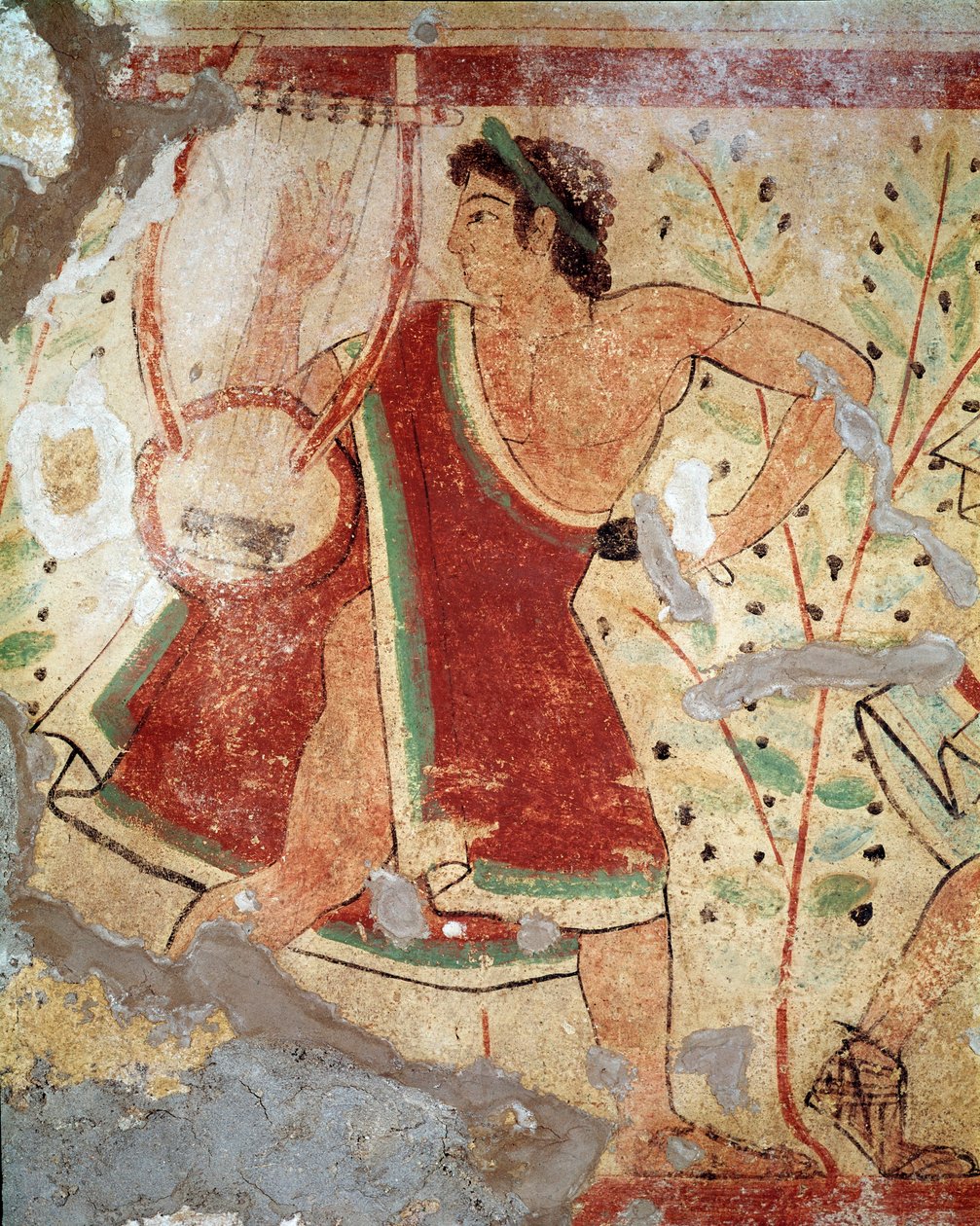 Hráč na lyru (Fresco, 520 př.nl) od Etruscan