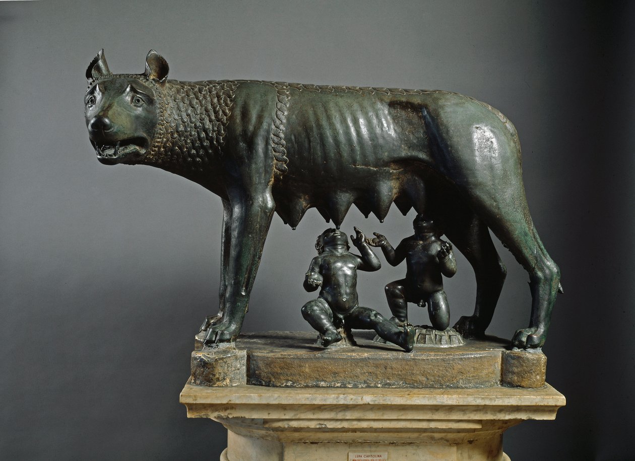 Capitoline Wolf (bronzová socha, 500 př.nl) od Etruscan