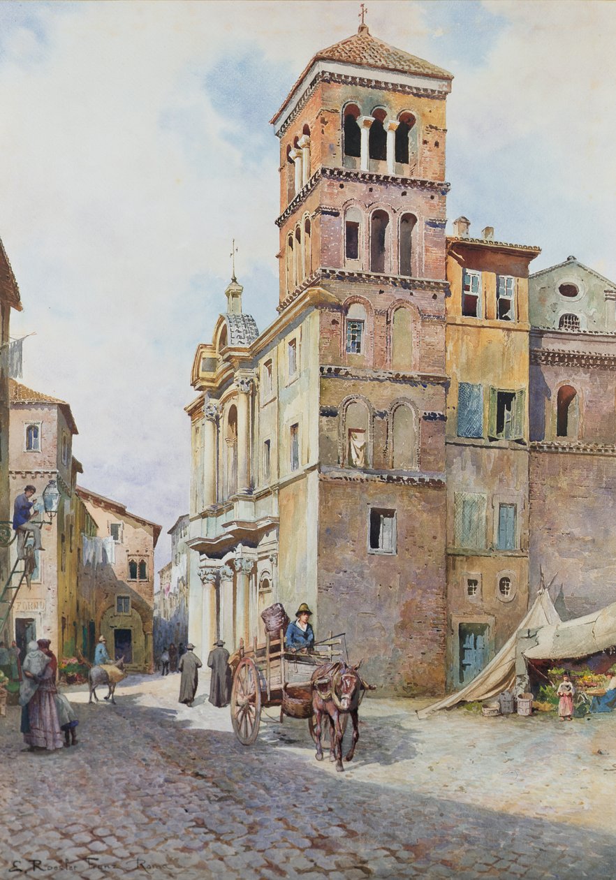 Pohled na Santa Maria in Monticelli, Řím od Ettore Roesler Franz