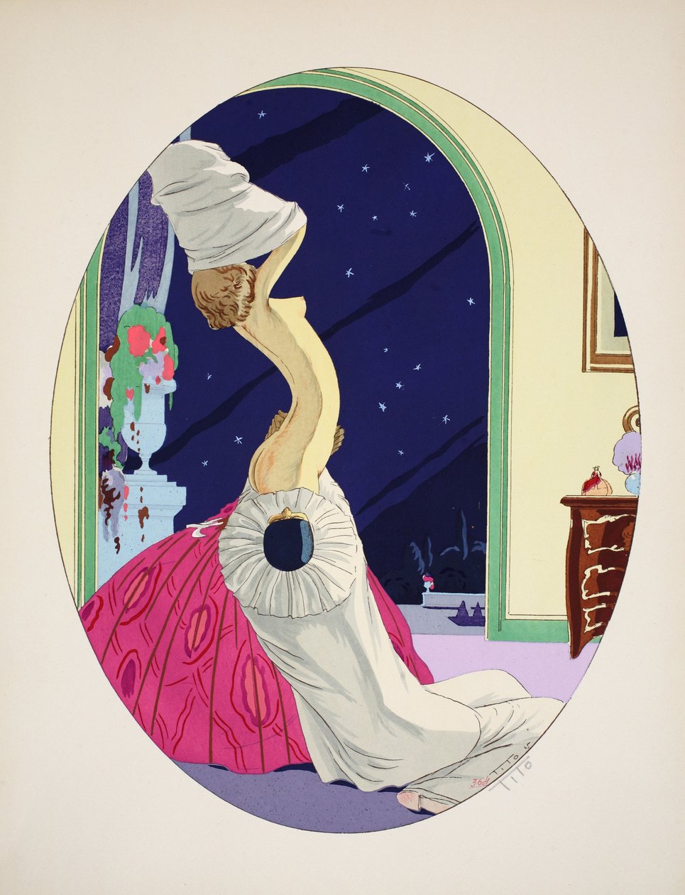 Pět smyslů - sluch, zrak, čich, hmat a chuť, hospoda. Paříž, 1925 (tisk šablony) od Ettore Tito