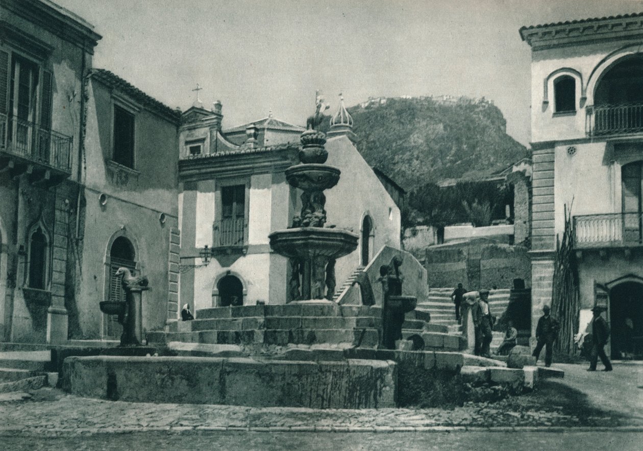 Veřejná fontána, Taormina, Sicílie, Itálie, 1927 od Eugen Poppel