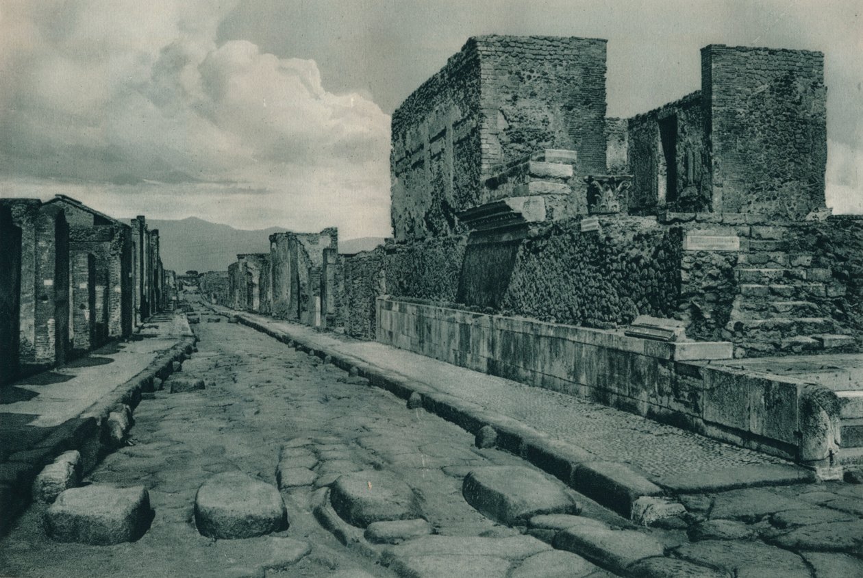 Ulice mezi ruinami, Pompeje, Itálie, 1927 od Eugen Poppel