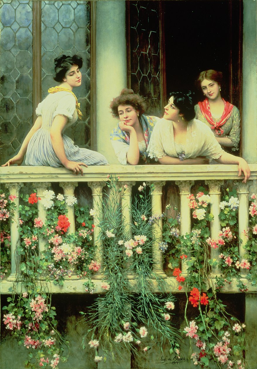 Balkon, 1911 od Eugen von Blaas