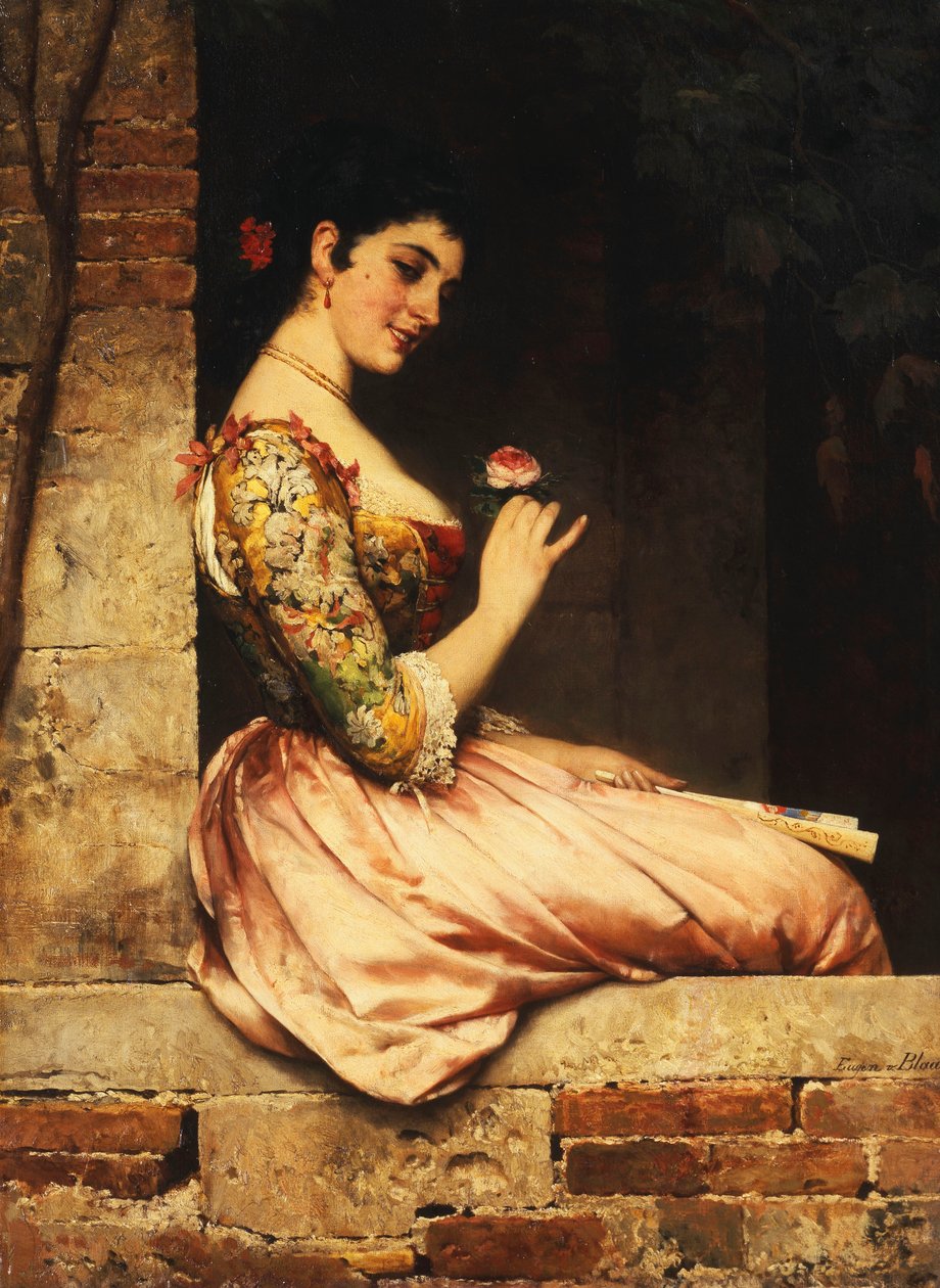 Růžová růže, od Eugen von Blaas