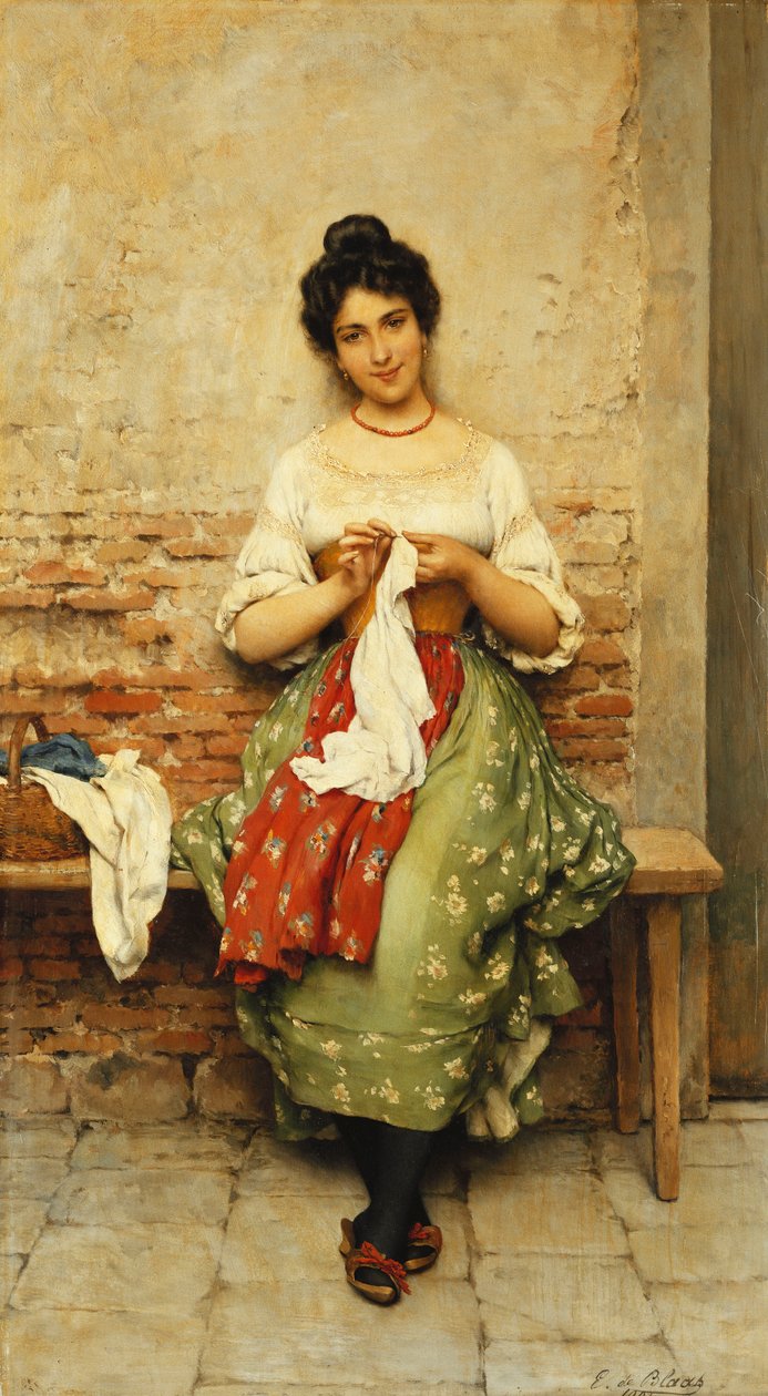 Švadlena, 1901 od Eugen von Blaas