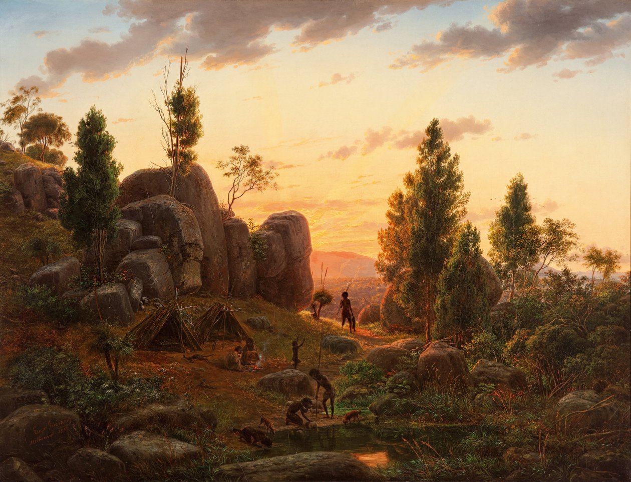 Stony Rises, jezero Corangamite od Eugene von Guérard