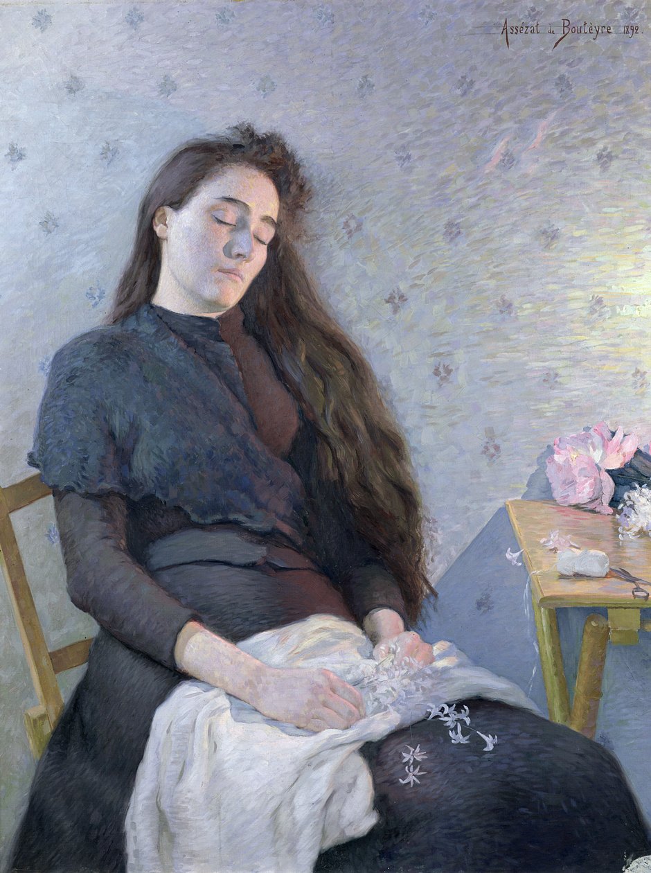 Spící květinová dívka, 1892 od Eugene Assezat de Bouteyre