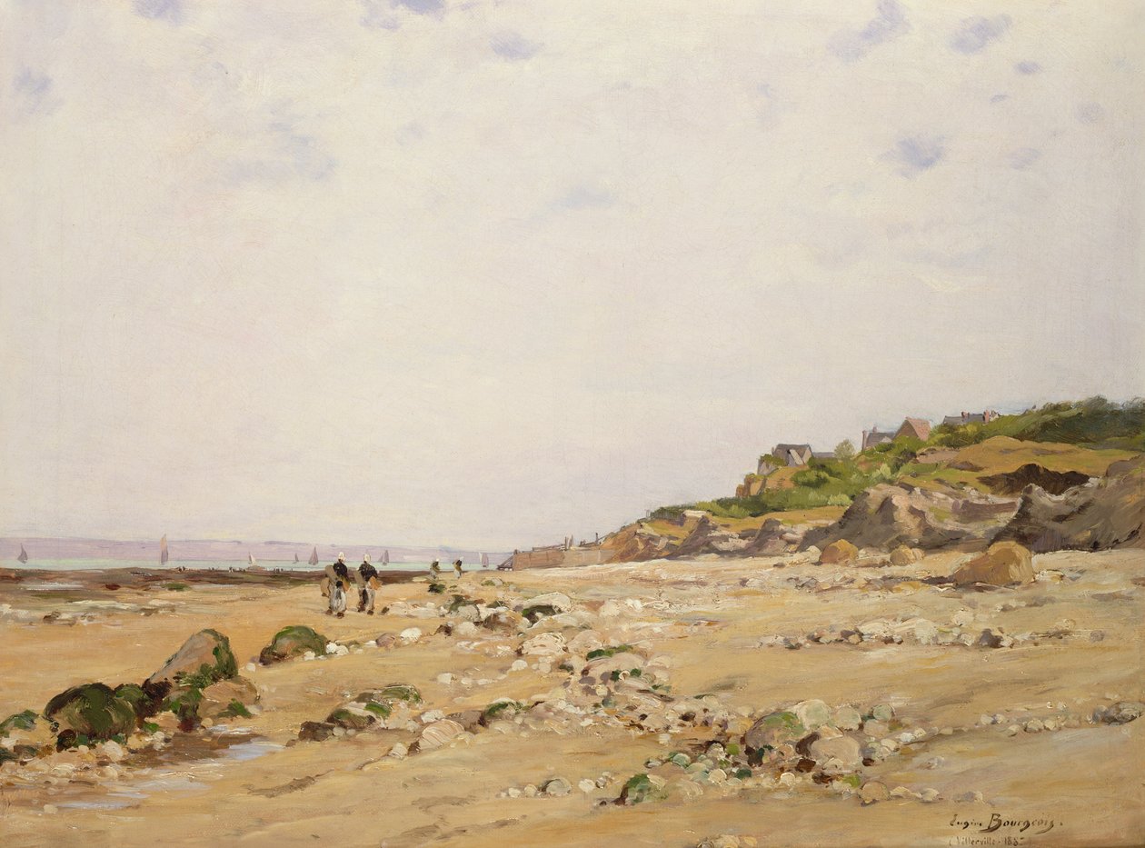 Pláž ve Villerville, 1887 od Eugene Bourgeois