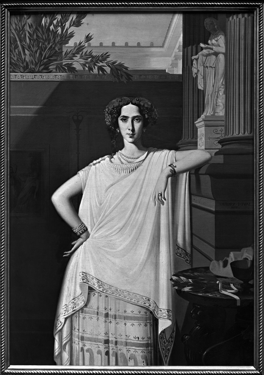 Tragédie aneb, Portrét Rachel, asi 1854 od Eugene Emmanuel Amaury Duval