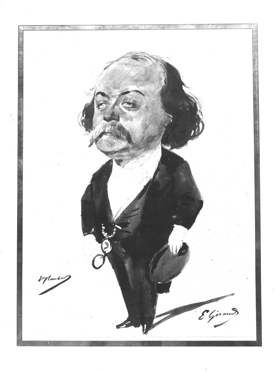 Karikatura Gustava Flauberta, 1867 od Pierre François Eugène Giraud