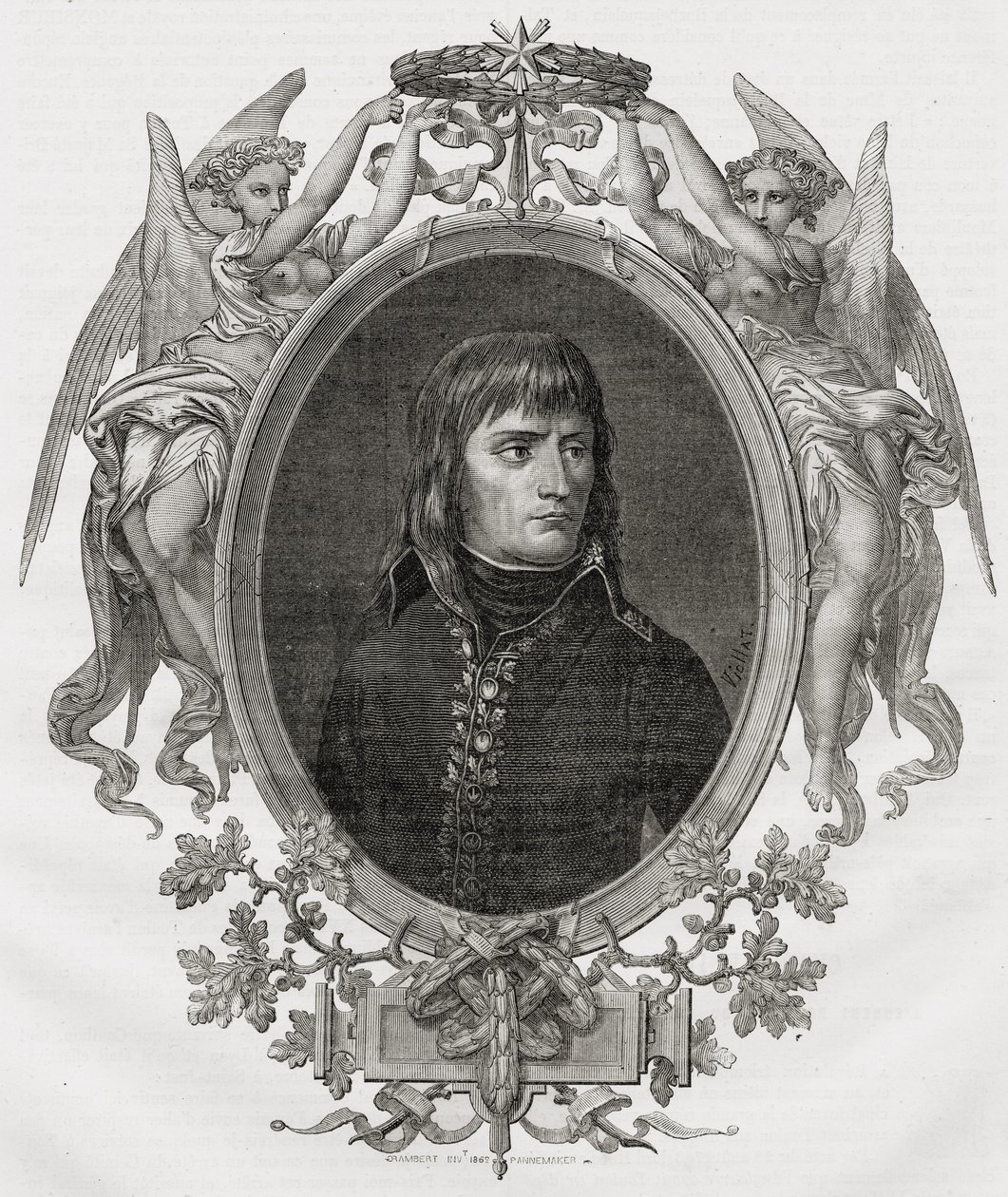 Portrét Napoleona Bonaparta (1769-1821) vyrytý Stephanem Pannemakerem (1847-1930) od Eugene Joseph Viollat