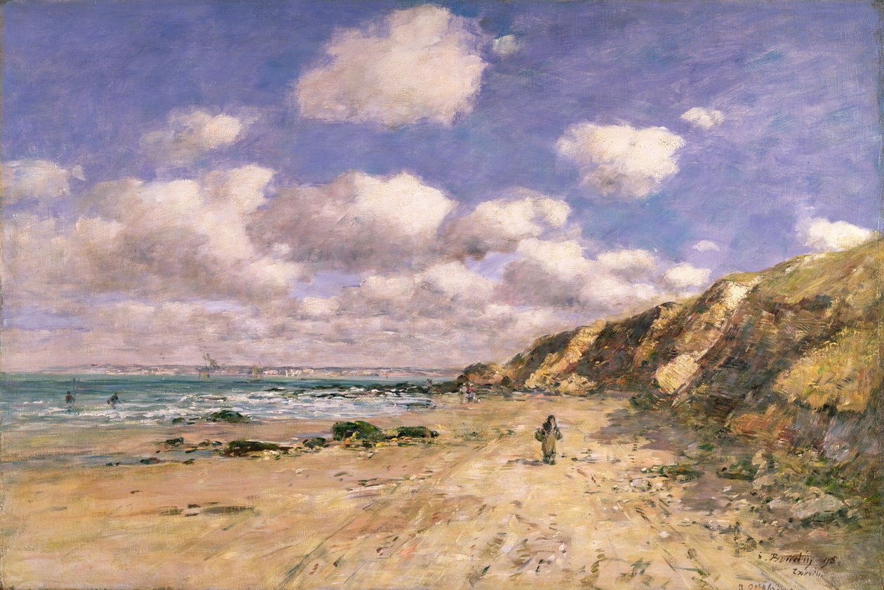 Pláž poblíž Trouville, 1895 od Eugene Louis Boudin